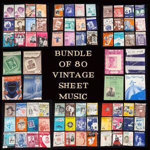 VINTAGE PIANO SHEET MUSIC - ART - BUNDLE OF 80